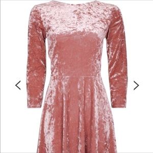 Topshop pink velvet dress